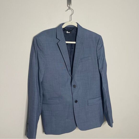 $695 The Kooples BLUE SLIM FIT WOOL SUIT JACKET BLAZER NWT - Picture 8 of 12